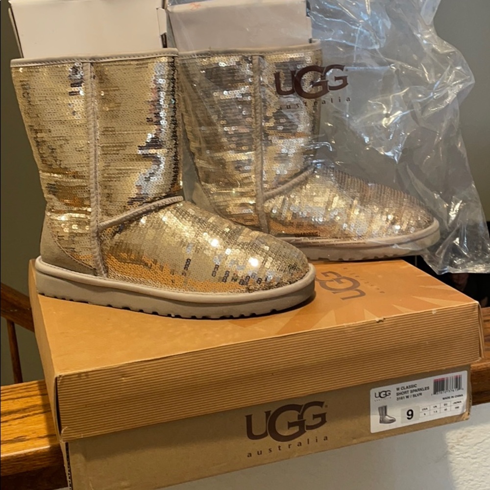 Silver sparkle UGG boots